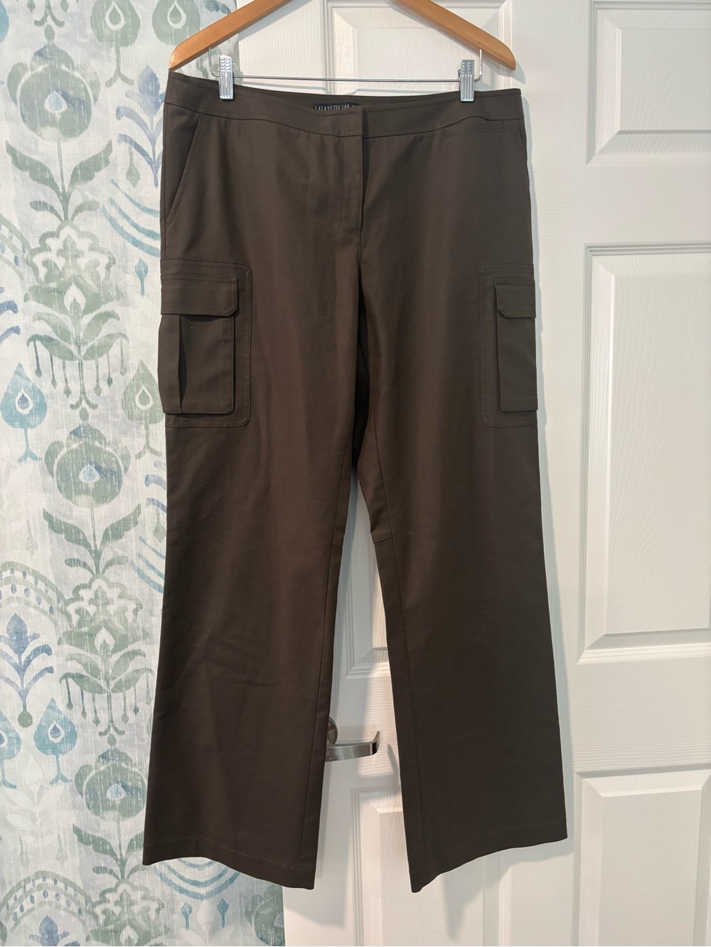 Lafayette 148 Dark Brown Wide-Leg Cargo Pants